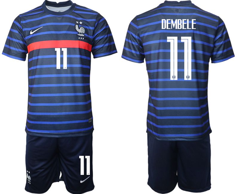 Men 2020-2021 European Cup France home blue #11 Soccer Jersey->france jersey->Soccer Country Jersey